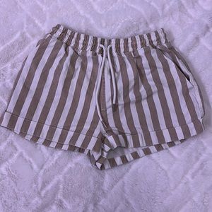 Tan striped shorts